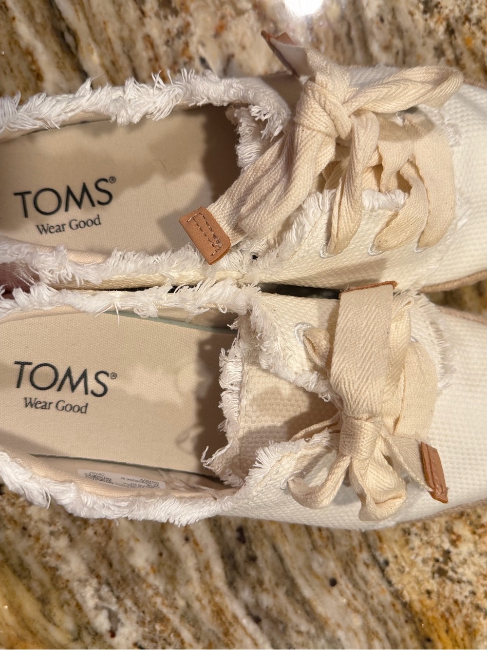 Toms Cream Espadrille Slip-Ons with Braided Trim